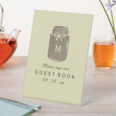 Country Burlap Mason Jar Wedding Sockelschild (In Situ)