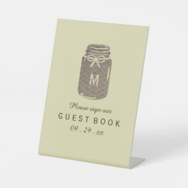 Country Burlap Mason Jar Wedding Sockelschild