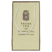 Country Burlap Mason Jar Wedding Vielen Dank Kleine Geschenktüte (Vorderseite)