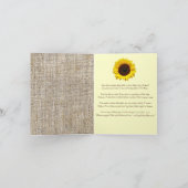 Country Burlap Sonnenblume wird meine Bridesmaid s Einladung (Innenseite)