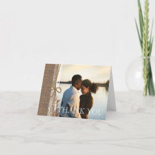 Country Burlap und Twine Foto Vielen Dank Dankeskarte