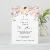 Country Burlap Wasserfarben Brautparty Einladung (Stehend Vorderseite)