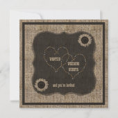 Country Burlap Western Hochzeitseinladung Einladung (Vorderseite)