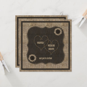 Country Burlap Western Hochzeitseinladung Einladung
