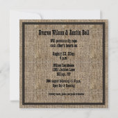 Country Burlap Western Hochzeitseinladungen Einladung (Rückseite)