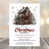 Country Cabin Weihnachts-Party Einladung