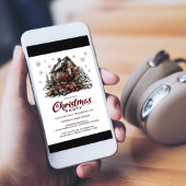 Country Cabin Weihnachts-Party Einladung