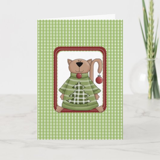 Country Cat Christmas Cards Feiertagskarte (Vorderseite)