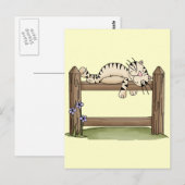 Country Cat Nickerchen Postkarte (Vorne/Hinten)