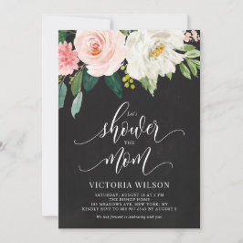 Country Chalkboard Blush Floral Fall Babydusche Einladung