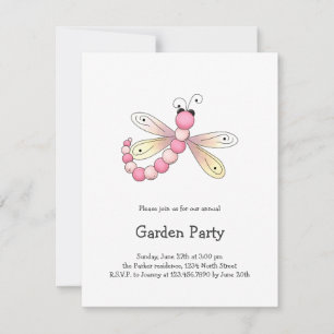 Country Cherries ・ Rosa und Aprikose Dragonfly. Einladung