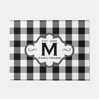 Country Chic B&W Buffalo Kariertes Logo für benutz Fußmatte