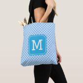 Country Chic Baby Blue Gingham Monogram Tasche (Von Nahem)