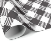 Country Chic Black und White Buffalo Kariert Geschenkpapier (Rolleneckpunkt)