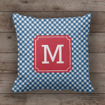 Country Chic Blue Gingham Name Monogram Kissen<br><div class="desc">Dekorieren Sie Ihr Zimmer mit Zuhause oder Studentenwohnheim mit einem mit Monogramm, ländlich-schicken Kopfkissen mit Gingham-Motiven in Blau. Personalisieren Sie es, indem Sie den Platzhalter-Text ersetzen. Für weitere Optionen, wie zum Beispiel den Schriftart zu ändern und seine Größe, klicken Sie auf die Schaltfläche "Anpassen". *Bitte beachten Sie, dass das Zazzle-Wasserzeichen,...</div>