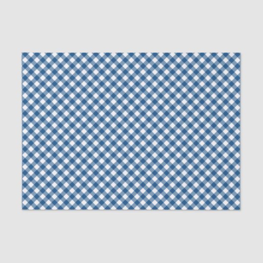 Country Chic Blue Gingham Pattern Seidenpapier (Vorderseite)