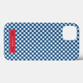 Country Chic Blue Gingham Personalisieren mit Name Case-Mate iPhone Hülle (Rückseite (Horizontal))