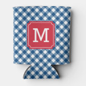 Country Chic Blue Gingham Personalize Monogram Dosenkühler (Vorderseite)