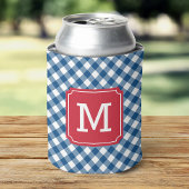 Country Chic Blue Gingham Personalize Monogram Dosenkühler