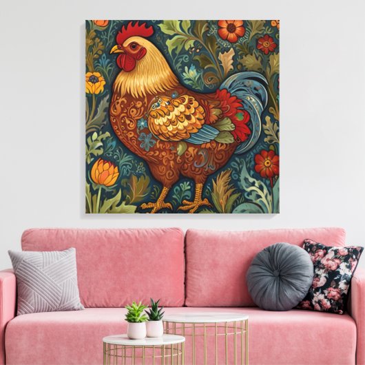 Country chic Boho Hahn Leinwanddruck (Insitu (Wohnzimmer))