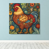 Country chic Boho Hahn Leinwanddruck (Insitu (Holzboden))