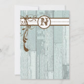Country Chic Chocolate Mint Rustic Barn Wood Einladung (Vorderseite)