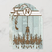 Country Chic Chocolate Mint Rustic Barn Wood Einladung (Vorne/Hinten)