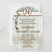 Country Chic Chocolate Mint Rustic Barn Wood Einladung (Rückseite)