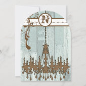 Country Chic Chocolate Mint Rustic Barn Wood Einladung (Vorderseite)