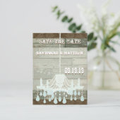 Country Chic Chocolate Minze Rustikal Save the Dat Ankündigungspostkarte (Stehend Vorderseite)