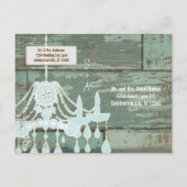 Country Chic Chocolate Minze Rustikal Save the Dat Ankündigungspostkarte (Rückseite)