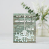 Country Chic Chocolate Minze Rustikal Save the Dat Ankündigungspostkarte (Stehend Vorderseite)