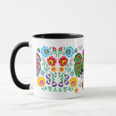 Country Chic farbenfrohe Rooster Muster Tasse (Links)