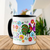 Country Chic farbenfrohe Rooster Muster Tasse