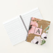 Country Chic Floral Burlap Monogram Notizblock (Innenseite)