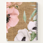 Country Chic Floral Burlap Monogram Notizblock (Rückseite)
