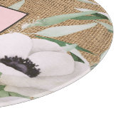 Country Chic Floral Burlap Monogram Schneidebrett (Ecke)