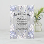 Country Chic Floral Wood Bridal Dusche Einladung (Stehend Vorderseite)