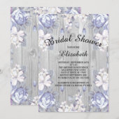 Country Chic Floral Wood Bridal Dusche Einladung (Vorne/Hinten)