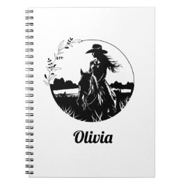 Country Chic Horse Cowgirl Western Personalisiert Notizblock