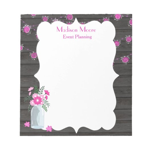 Country Chic Light Strings Eventplaner Notizblock (Vorderseite)