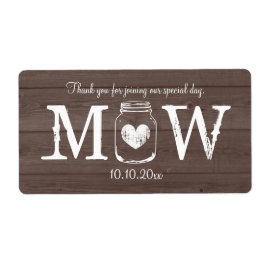 Country chic Maurer Glas Hochzeitswasser Flasche E