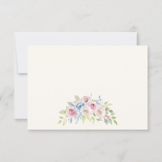 Country chic pastel and cream Wedding RSVP (Rückseite)