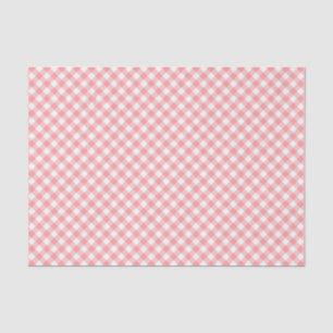 Country Chic Pastel Blush Coral Gingham Seidenpapier