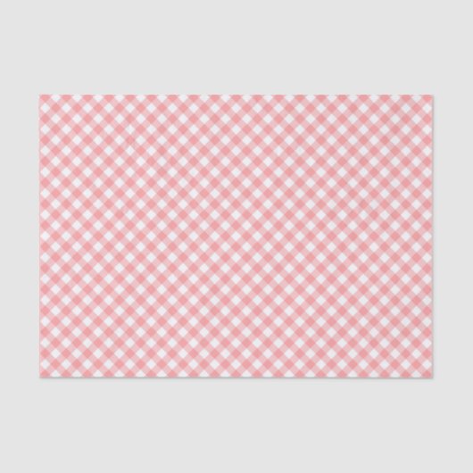 Country Chic Pastel Blush Coral Gingham Seidenpapier (Vorderseite)