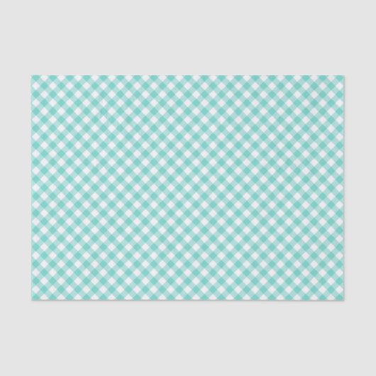 Country Chic Pastel Mint Türkis Gingham Seidenpapier (Vorderseite)