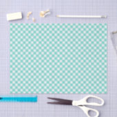 Country Chic Pastel Mint Türkis Gingham Seidenpapier (Handwerk)