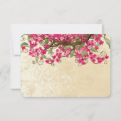 Country Chic Pink Cherry Blossom Wedding RSVP (Rückseite)