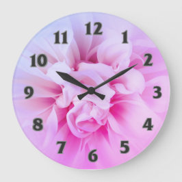 Country Chic Pink Dreamy Dhalia Clock Große Wanduhr