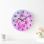 Country Chic Pink Dreamy Dhalia Clock Große Wanduhr (Zuhause)
